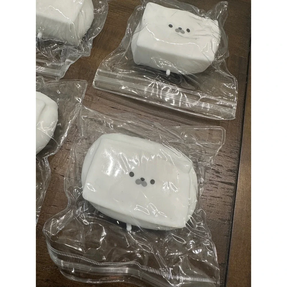 ONE Kawaii White Seal Tofu Squishy Soft Fidget Toy Kids Stress Relief - Picture 2 of 5